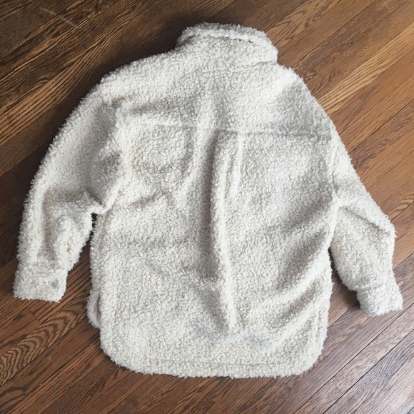 Cream urban outfitters sherpa jacket shirt xs new with tag coat white Palmer - Picture 2 of 5